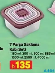 7 PARÇA SAKLAMA KABI SETİ